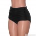 iLOOSKR Women's High Waisted Solid Swim Bottom Ruched Bikini Tankini Swimsuit Briefs RD XL Black B07NB9FLMF